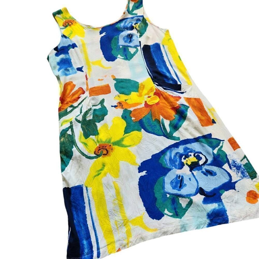 Vintage Jams World Dress Womens 9 Medium Hawaiian‎ Floral Sleeveless